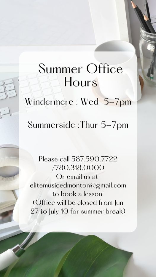 Offices are closed from Jun 27 to July 10. Summer session begins on July 9!
 Hav…